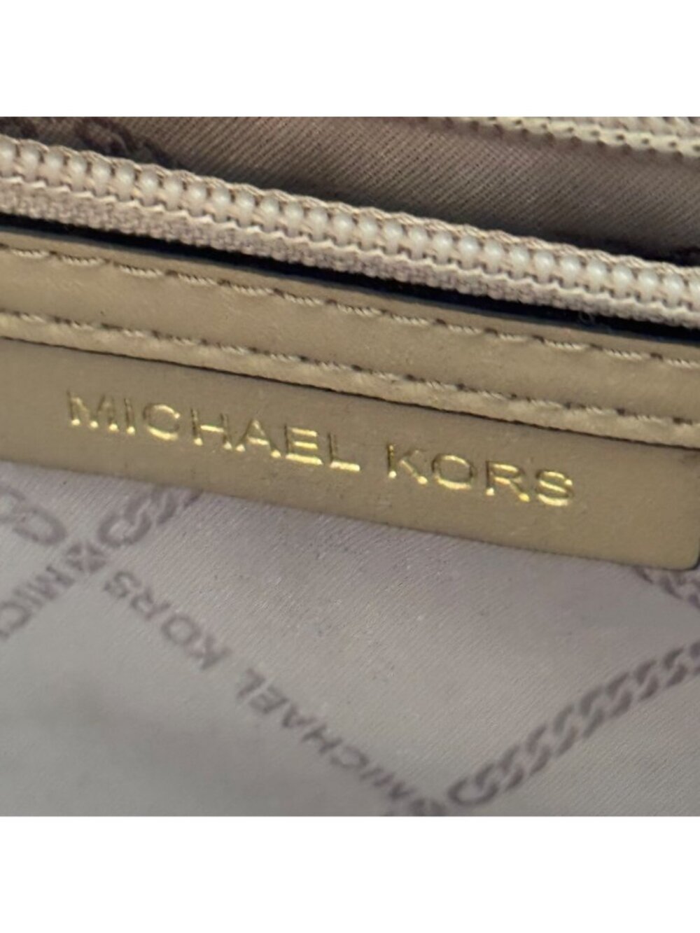 Michael Kors Beige Saffiano Leather Satchel With Adjustable Crossbody Strap - Picture 6 of 11